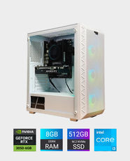Pre-Built Gaming PC with Intel Core i3-14100F 4-Core | PNY GeForce RTX 3050 6GB | 8GB PNY DDR4 3200MHz | Lexar NM620 512GB PCIe NVMe SSD | Silverstone Strider 650W 80+ PSU