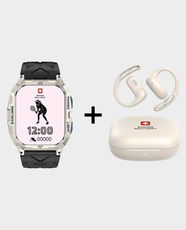 Swiss Military Alps Sport Smartwatch Silver Delta7 Pro Buds in Qatar