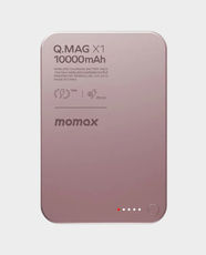 Momax Q.Mag X1 Gen 2 Magnetic Wireless Power Bank 10000mAh | 15W Qi Wireless Charging | PD20W USB-C Fast Output | Compatible with iPhone 12-16 Series, MagSafe AirPods and Android Devices - Pink