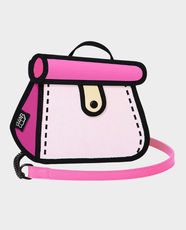 JumpFromPaper Cake Metal Chain Bag | Polyester and Leather | 2D Cartoon Style | Stylish and Lightweight | JFP-OS241-1 - Neon Pink