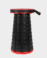 Telescopic Foldable Stool | Adjustable Height | Lightweight and Portable | 150 kg Weight Capacity | Suitable for Camping - Red