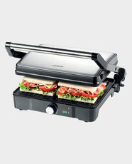 Kenwood Health Grill | 2000W | 3 Adjustable Grill Positions | 30 Min Timer | Die‑Cast Aluminium Grill Plates | Dishwasher‑Safe | HGM31.000SI - Silver/Black