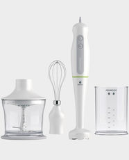 Kenwood 600W Hand Blender | Stainless Steel Blades | TriBlade Technology System | 500ml Chopper and Beaker | Ergonomic Textured Grip | HDP104WG - White