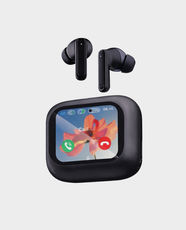 Music Apollo AP200 Smart ANC and ENC Wireless Stereo Earbuds | Up to 4 Hours Music Play Time | 13mm Loudspeaker | Display and Bass Sound | Bluetooth 5.4 | 9447158 - Black