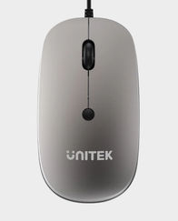 UNITEK SlimTrack Wired Mouse 1600 DPI Grey in Qatar