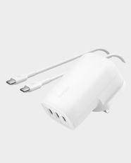 Belkin BoostCharge 3-Port USB-C Wall Charger with USB-C to USB-C Cable | 67W PPS Fast Charging | USB-C PD 3.1/3.0 & PPS Support | Compatible with Laptops, Tablets & Smartphones | WCH013MYWH - White