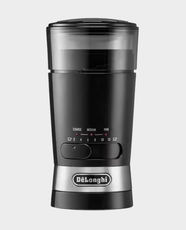 DeLonghi DL Electric Coffee Grinder | 3-Level Adjustable Grind Size | Stainless Steel Blade | Push to Grind System | Removable Bean Hopper | KG210 - Black