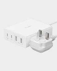 Belkin BoostCharge Pro 4-Port GaN Charger | 108W Combined | Fast Charging | USB-C PD 3.0 | Compatible for Laptops/Tablets and Smartphones | WCH010MYWH - White