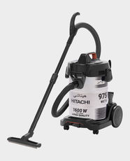 Hitachi 3-in-1 Drum Vacuum Cleaner | 1600W Motor Power | 25L Dust Capacity | Wet, Dry & Blower | Telescopic Aluminum Pipe | Ideal for Deep Carpet Cleaning, Wet Spills & Light Debris | CV975PWBKGCM - Inox