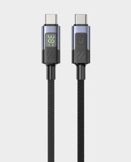 UNITEK 60W USB-C Charging Cable with LED Display | 2m Length | TPE + Nylon Braided Material | 480Mbps Data Transfer | PD Fast Charging | Compatible with USB-C Devices | C14158A-2M - Black