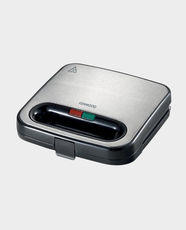 Kenwood Sandwich Maker | 750W Power | Non-Stick Plates | Temperature Indicator Light | Unique Square Design | Easy to Clean | Ideal for Home Use | SMM00.000SI - Black & Silver