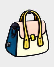 JumpFromPaper Owl Metal Chain Bag | Nylon and Leather | 2D Cartoon Style | Stylish and Lightweight | JFP-OS252 - Beige
