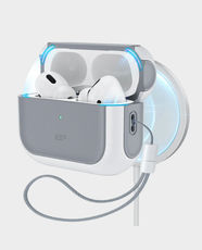 ESR Orbit Hybrid Magnetic Case for Apple AirPods Pro 3 (2025) | Polymer and Polycarbonate Material | MagSafe and Wireless Charging Compatible | Magnetic Locking Lid (1,100g Holding Force) - White