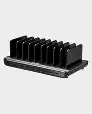 UNITEK uCharge 240W 10-Port USB Smart Charging Station | 8× USB-C + 2× USB-A | LED Display | Adjustable Separators | Multi-Device Fast Charging | Overcharge Protection | P1230CBK01-UK - Black