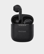 Music Apollo T12 Wireless Stereo Earbuds | 4H Music Playtime | 13mm Driver | Clear Noise Cancelling Microphone | Bluetooth 5.4 | 9447152 - Black