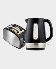 Kenwood Bundle Breakfast Set with 1.7L Electric Kettle And 2 Slice Toaster | 900W Toaster and 2200W Kettle | Adjustable Browning Control | Fast Boil System | MPM02.000BK - Black/ Silver