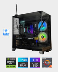Pre-Built Gaming PC with AMD Ryzen 7 9800X3D | Palit GeForce RTX 5070 Infinity 3 12GB | 32GB Kingston Fury Beast DDR5 RGB | WD SN850X 1TB PCIe NVMe SSD | Silverstone TR750R 750W 80+ Gold PSU