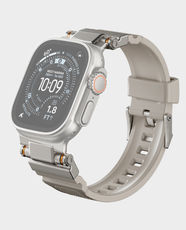 SwitchEasy Rugged Silicone Watch Band for Apple Watch 44/45/46/49mm | Waterproof Sweat-Resistant Strap | Impact Resistant Design | Adjustable Metal Buckle | Skin-Friendly Comfort | Fits 145-230mm Wrist - Starlight