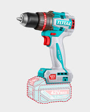 TOTAL 42V Compact Brushless Cordless Impact Drill | 0-2000 RPM | 69Nm Max Torque | 30000 BPM Impact Rate | 13 mm Metal Chuck | 2 Mechanical Gear System | LED Work Light | TIDLI426981 - Turquoise / Multicolour