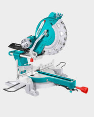 TOTAL 2400W Mitre Saw | 305mm Blade Diameter | 4500 RPM | Parallel Dual Sliding Rail System | 220-240V | TS42183057 - Turquoise/Multicolour
