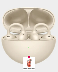Huawei FreeClip Earbuds | Long Lasting Battery | AI Crystal Clear Sound | IP54 Resistance to Dust & Water (Huawei Sports Kettle) - Beige