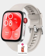 Huawei Watch Fit 3 Smartwatch With 1.82 Inch AMOLED Display / 10 Days Battery Life / 5 ATM Water-Resistant / Fluoroelastomer Strap (Huawei Sports Kettle) - Moon White