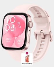 Huawei Watch Fit 3 Smartwatch with 1.82 Inch AMOLED Display / 10 Days Battery Life / 5 ATM Water-Resistant / Fluoroelastomer Strap (Huawei Sports Kettle) - Nebula Pink