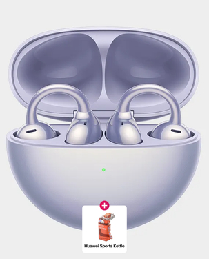 Huawei FreeClip Earbuds | Long Lasting Battery | AI Crystal Clear Sound | IP54 Resistance to Dust & Water (Huawei Sports Kettle) - Purple