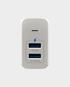 Admos 2-in-1 2 USB Charger and Lightning Cable Travel Kit AM-025 - White