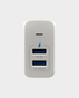 Admos 2-in-1 2 USB Charger and Lightning Cable Travel Kit AM-025 - White