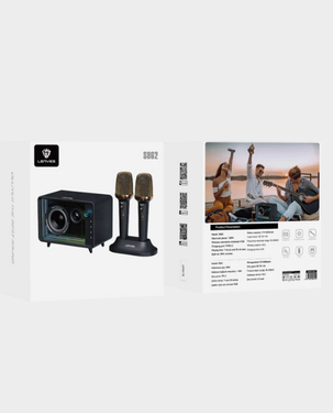 Lenyes S862 Portable Wireless Speaker | Microphone Karaoke | 120W | RGB Lighting | Bluetooth 5.3 - Black