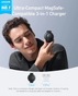 Anker MagGo 3-in-1 Foldable Wireless Charging Pad with USB-C to USB-C cable | 15W | Qi2 Certified | B25M8H11 - Black