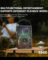 LENYES S860 Wireless Speaker | 80W | Bluetooth 5.3 | 10 Hours Playback | RGB Lighting - Black