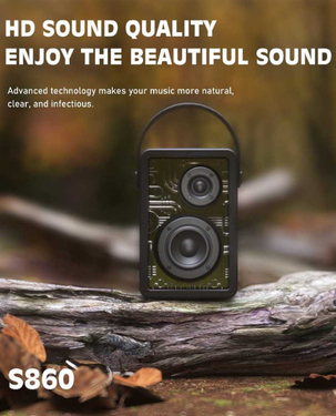 LENYES S860 Wireless Speaker | 80W | Bluetooth 5.3 | 10 Hours Playback | RGB Lighting - Black