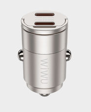 WiWU Nano Series 30W fast Car Charger | USB-C Ports | PD 3.0 And QC Fast Charging | 12-24V Input | Compact Design | Universal Car Compatibility | Wi-QC029 - Titanium