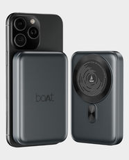 boAt EnergyShroom PB331 MagnaCharge Wireless Power Bank | 10000mAh Capacity | 22.5W USB-A Fast Charging | 2-Way USB-C PD | 15W Wireless Charging | 12-Layer Smart IC Protection - Ash Black