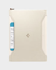 Spigen Universal Passport Holder | Secure RFID Blocking Protection | Secure Locking Mechanism | Premium Velo Vegan Leather | Built-In D-Ring Attachment | Modern and Slim Design - Dune Beige