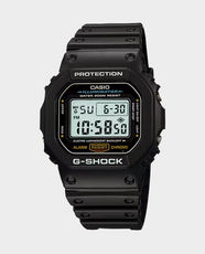 CASIO G-Shock Digital Unisex Watch | 200m Water Resistant | Resin Case and Strap | Electro-luminescent Backlight | 1/100s Stopwatch | 24H Countdown Timer | Multi-Alarm and Flash Alert | DW-5600E-1VDF - Black