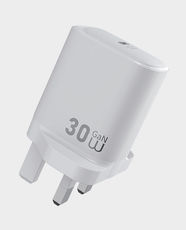 WiWU 30W Essen GaN Fast Charger | USB-C Port | UK Plug Type | Supports Fast Charging | Fireproof PC Material | Suitable for Smartphones/Tablets/Earbuds | WI-G008