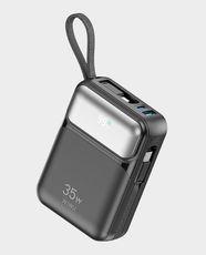 WiWU WI-P036 New Galaxy Series 20000mAh Power Bank | 35W Fast Charging | Built-In Lightning and USB-C Cables | Li-Polymer Battery | Compatible with Smartphones, Tablets & Laptops - Black
