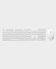 Rapoo X260S Wireless Optical Mouse & Keyboard Combo | 105 Keys | 1000DPI | 3 Buttons | FN Multimedia Hotkeys | up to 10 Meters and 360° Coverage | Compatible with WIndows - White