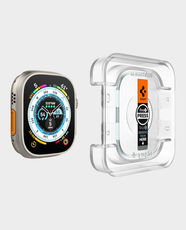 Spigen Glas.tR EZ Fit Tempered Glass Screen Protector for Apple Watch Ultra 3/2 /1 (49mm) | 9H Tempered Glass with Scratch Resistance | Oleophobic Coating for Fingerprint Protection | 2 Pack - Clear - Clear
