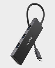 UNITEK 4-in-1 USB-C Hub | 5Gbps Data Transfer | 3 USB-A and 1 USB-C Ports | BC1.2 Fast Charging | 20cm Cable | Windows Mac OS and Linux Compatible | H1336BBK01 - Black