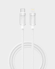 Scute CB11 Type-C to Lightning Fast Charging Cable | 30W Power Delivery | 1m Length | Nylon Braided Material | High-Speed Data Sync | Compatible with iPhone Models with Lightning Port - Transparent