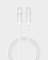 Scute CB10 Type-C to Type-C Fast Charging Cable | 60W Power Delivery | 1m Length | Nylon Braided Material | High-Speed Data Sync | Compatible with MacBook, Smartphones, Tablets and Laptops - Transparent
