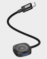 Scute WC10 Apple Watch Wireless Charger with LED Light | Aluminum Alloy & Braided Design | 1m Length | USB Type-C | 2.5W Output | Compact & Travel-Friendly | Compatible with Apple Watch Models - Black