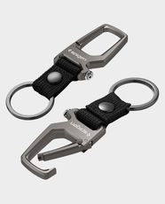 Spigen Carabiner with Key Ring | 2 Pieces | Lightweight & Compact | Durable Zinc Alloy & Stainless Steel Construction | Ideal for Daily Use, Travel & Outdoor Activities - Gunmetal