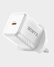 Scute AD11 30W GaN USB-C PD Fast Charger | UK Plug | Over-Charging & Short-Circuit Protection | Lightweight Design | Compatible with iPhone, Android & Tablets - White