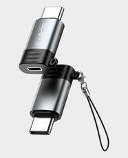 Scute OT9 OTG Adapter Lightning Female to USB-C Male | 480Mbps Data Transfer | Durable TPE and Aluminum Alloy Build | Portable Design | Compatible with USB-C Devices & Lightning Accessories - Black Shell (Gray/Silver)