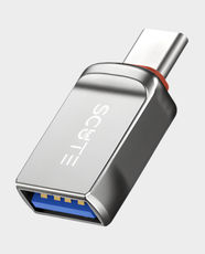 Scute OT11 OTG Adapter USB-A Female to USB-C Male | 480Mbps Data Transfer | Durable Zinc Alloy Build | Compatible with USB-C Smartphones, Tablets, Laptops and USB-A Accessories - Silver Grey